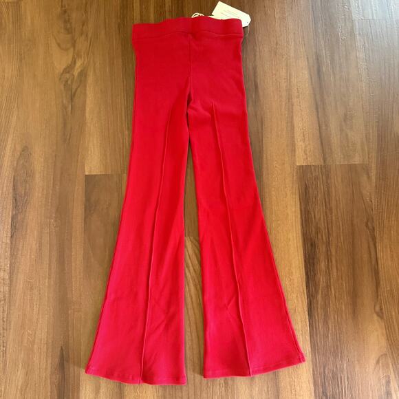 NWT Donni the Rib Kick Flare Pant in Bell Pepper Sz XXS Red Stretch Cropped - Picture 10 of 10